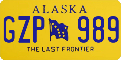 AK license plate GZP989