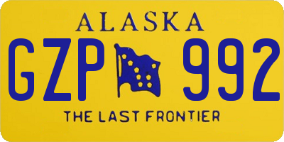 AK license plate GZP992
