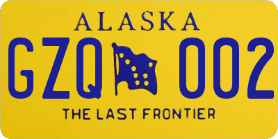 AK license plate GZQ002