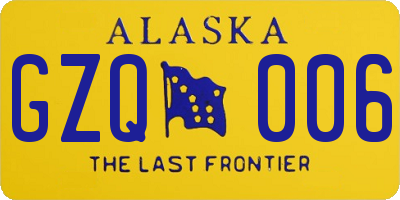 AK license plate GZQ006