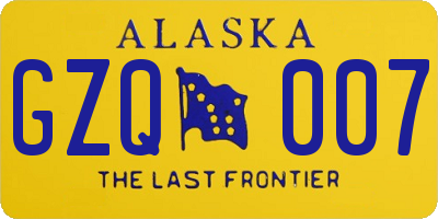 AK license plate GZQ007