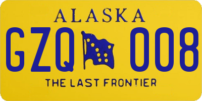 AK license plate GZQ008