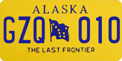AK license plate GZQ010