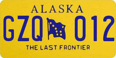 AK license plate GZQ012