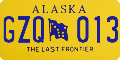 AK license plate GZQ013