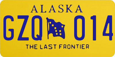 AK license plate GZQ014