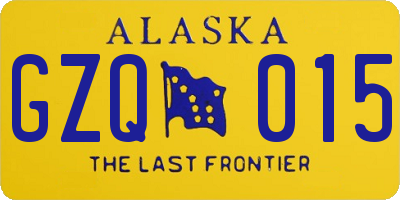 AK license plate GZQ015