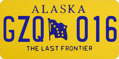 AK license plate GZQ016