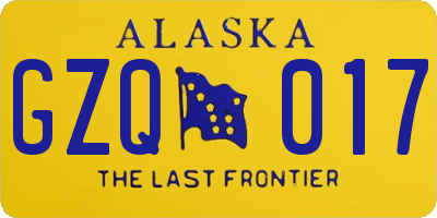 AK license plate GZQ017