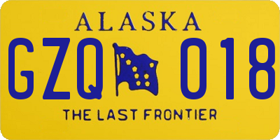 AK license plate GZQ018