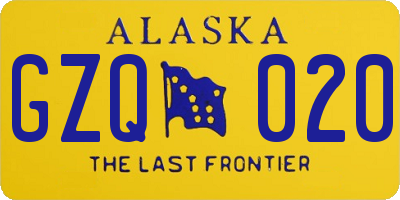 AK license plate GZQ020