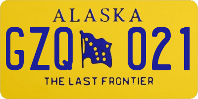 AK license plate GZQ021