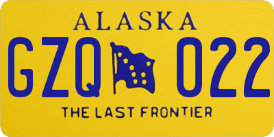 AK license plate GZQ022