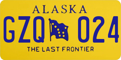 AK license plate GZQ024