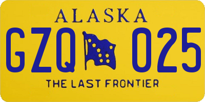 AK license plate GZQ025