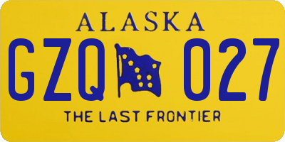 AK license plate GZQ027