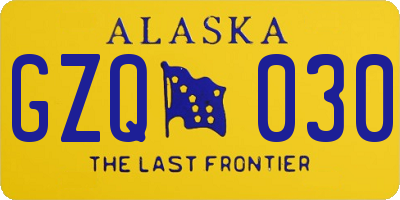 AK license plate GZQ030