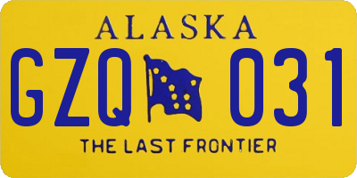 AK license plate GZQ031
