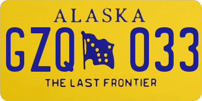 AK license plate GZQ033