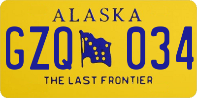 AK license plate GZQ034