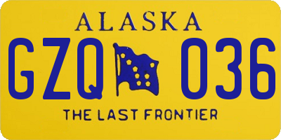 AK license plate GZQ036