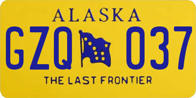 AK license plate GZQ037