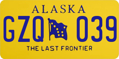 AK license plate GZQ039