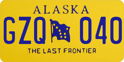 AK license plate GZQ040