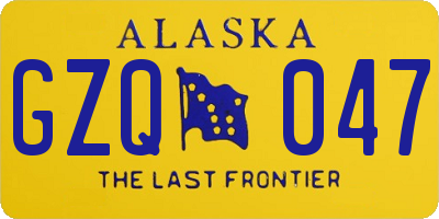 AK license plate GZQ047
