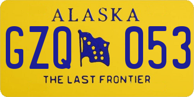 AK license plate GZQ053