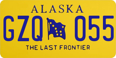 AK license plate GZQ055