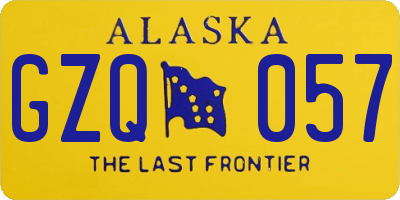 AK license plate GZQ057