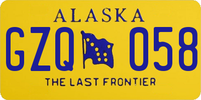 AK license plate GZQ058