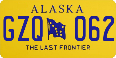 AK license plate GZQ062