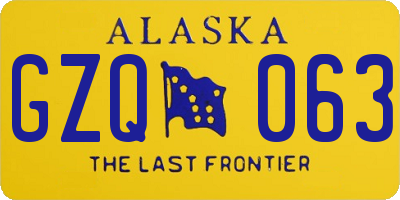 AK license plate GZQ063