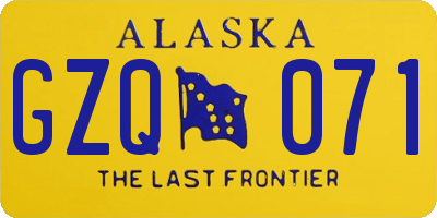 AK license plate GZQ071