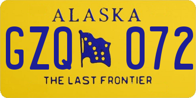 AK license plate GZQ072