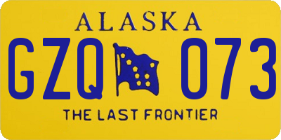 AK license plate GZQ073