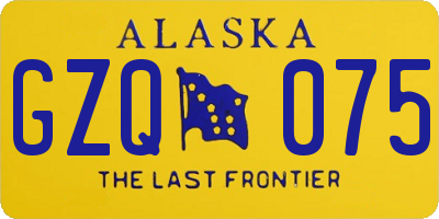 AK license plate GZQ075