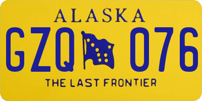 AK license plate GZQ076
