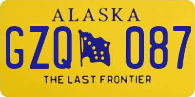 AK license plate GZQ087