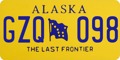 AK license plate GZQ098