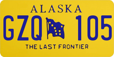 AK license plate GZQ105