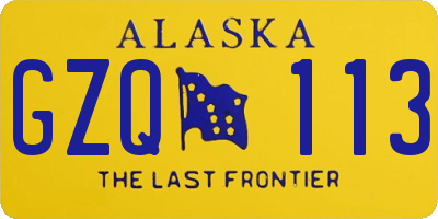 AK license plate GZQ113