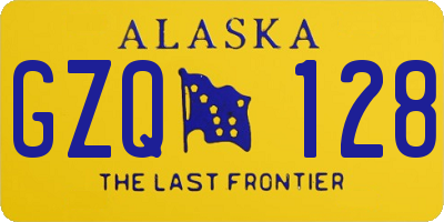 AK license plate GZQ128
