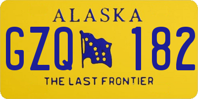 AK license plate GZQ182