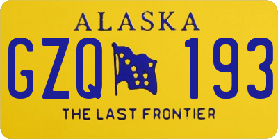 AK license plate GZQ193