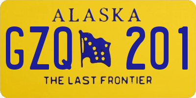 AK license plate GZQ201