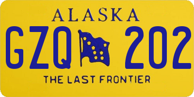 AK license plate GZQ202