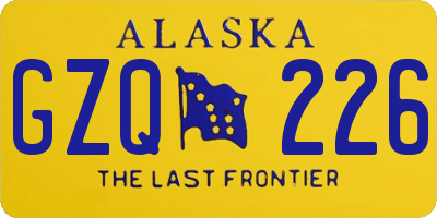 AK license plate GZQ226